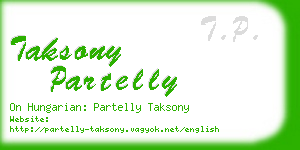 taksony partelly business card